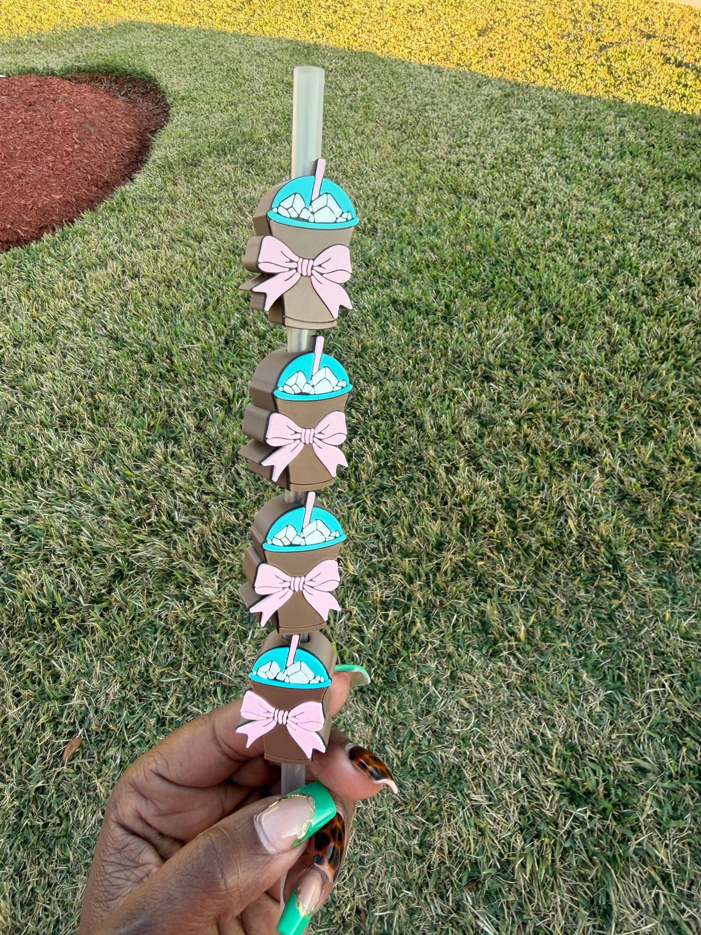 Coffee Cup with Bow Straw Buddy