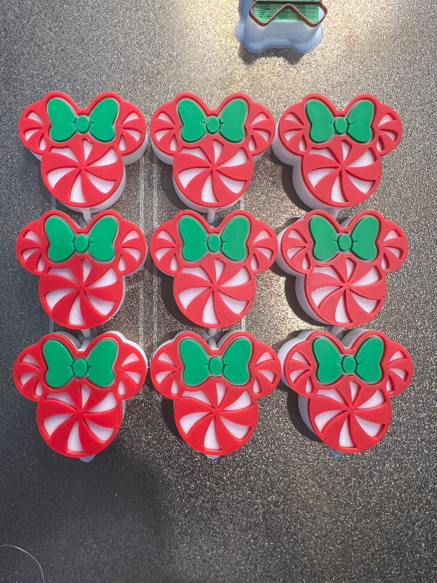 Xmas Mouse Heads Straw Buddy