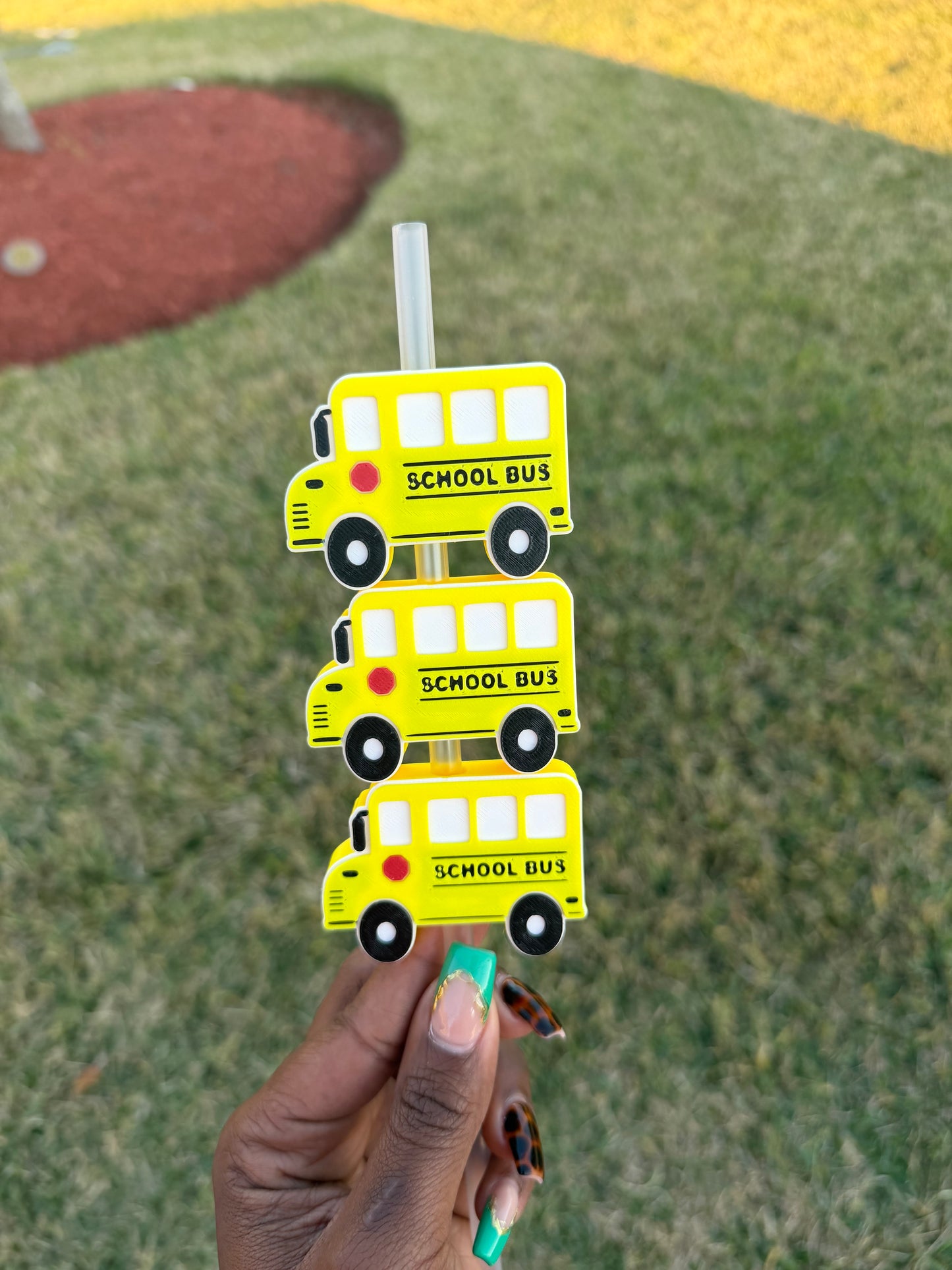 School Bus Straw Buddy