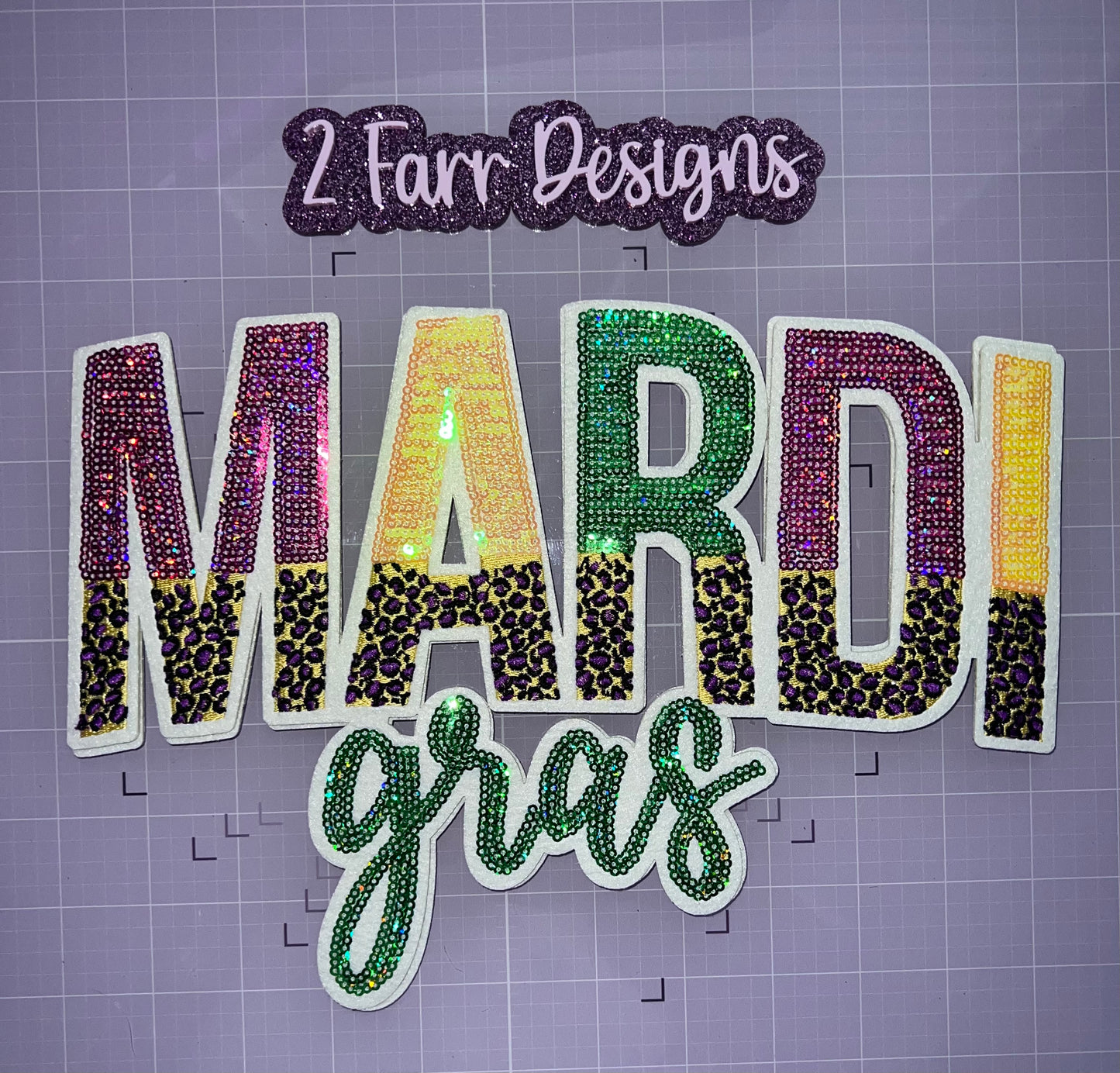 Cheetah Print Mardi Gras Patch