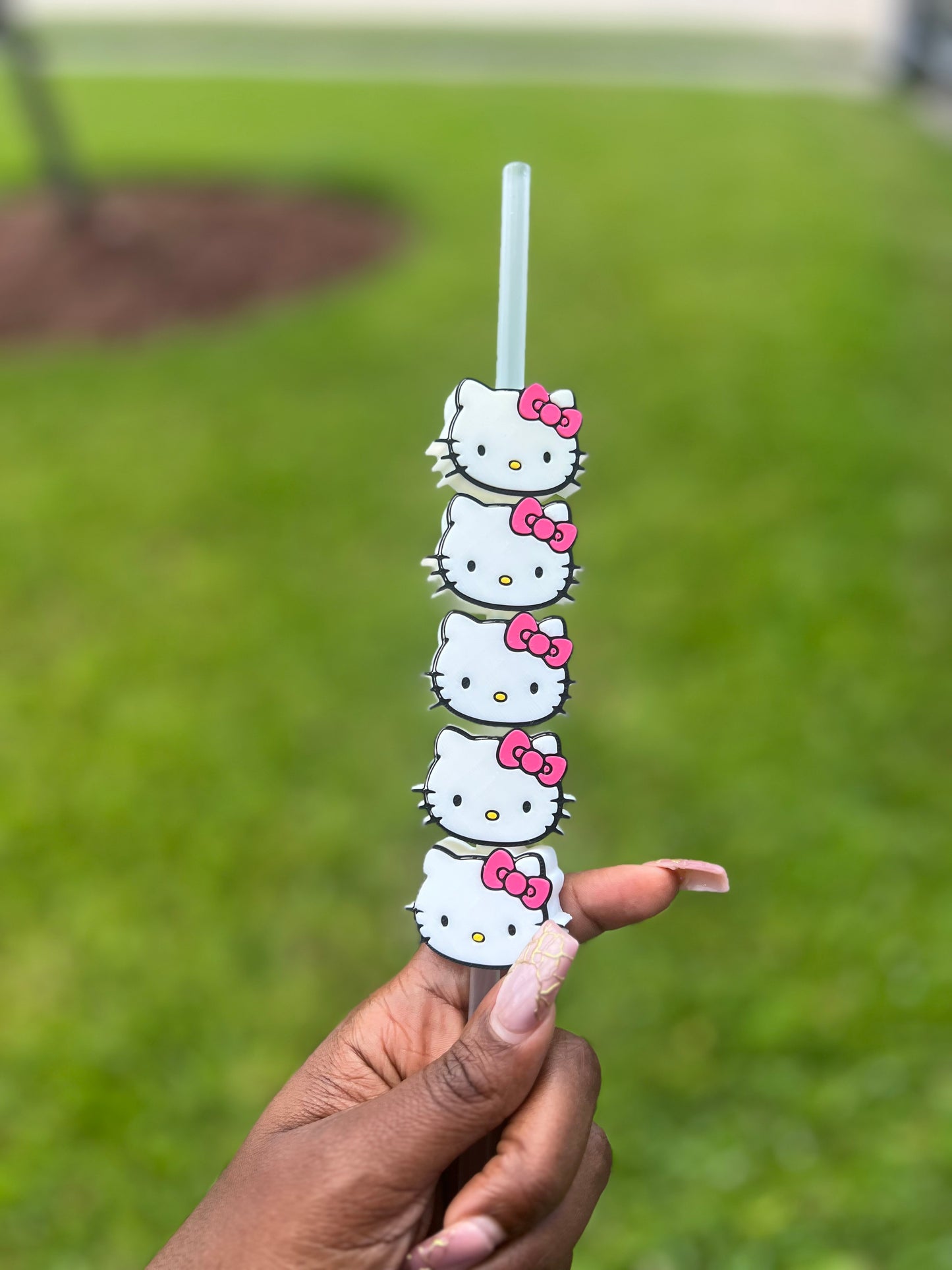 3D Kitty Straw Buddy