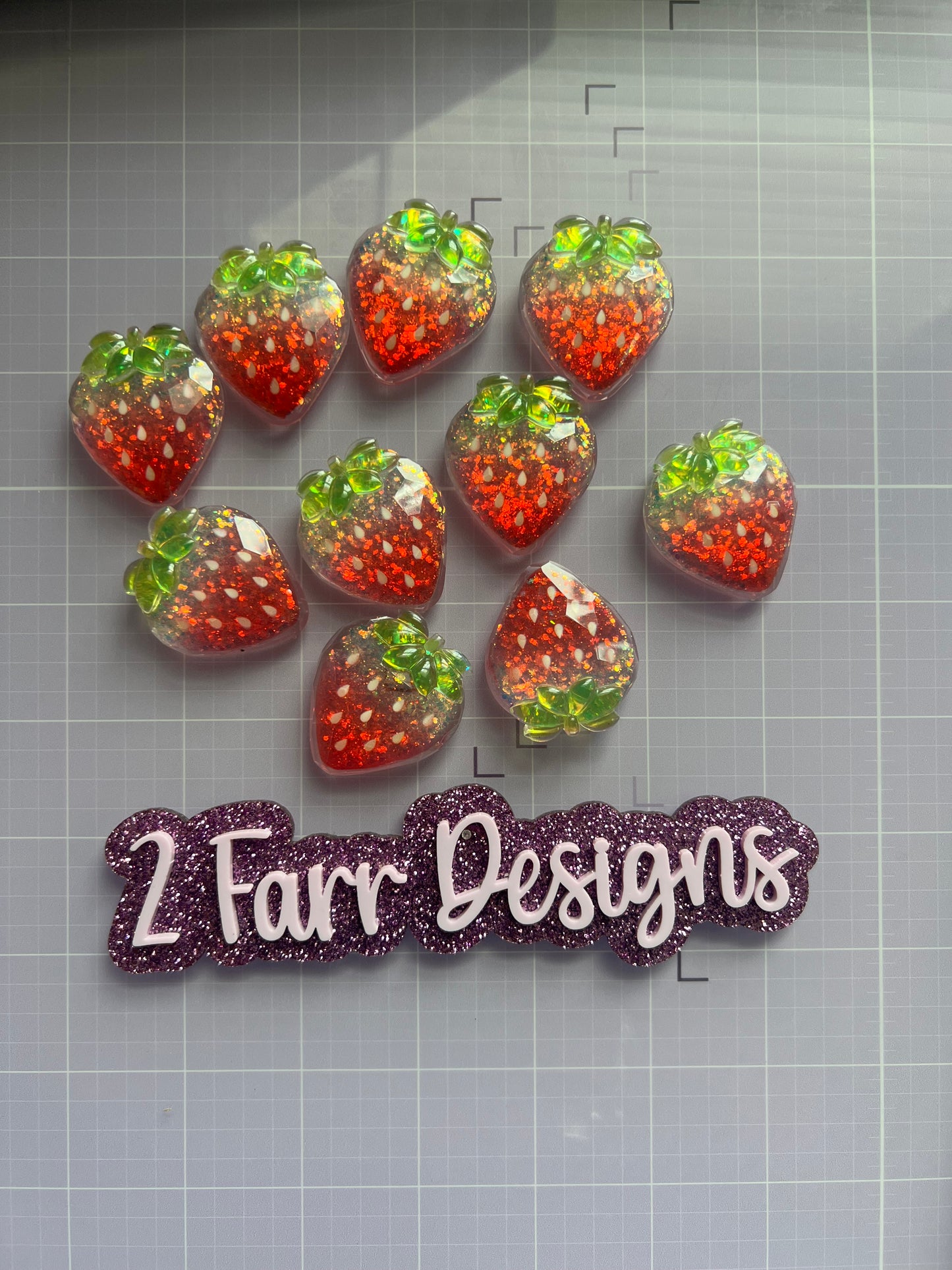Strawberry Resin Flatback Charms