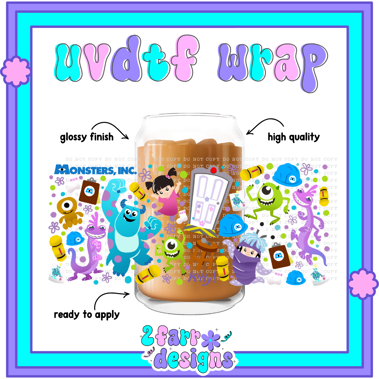 16oz- Monsters UVDTF Wrap