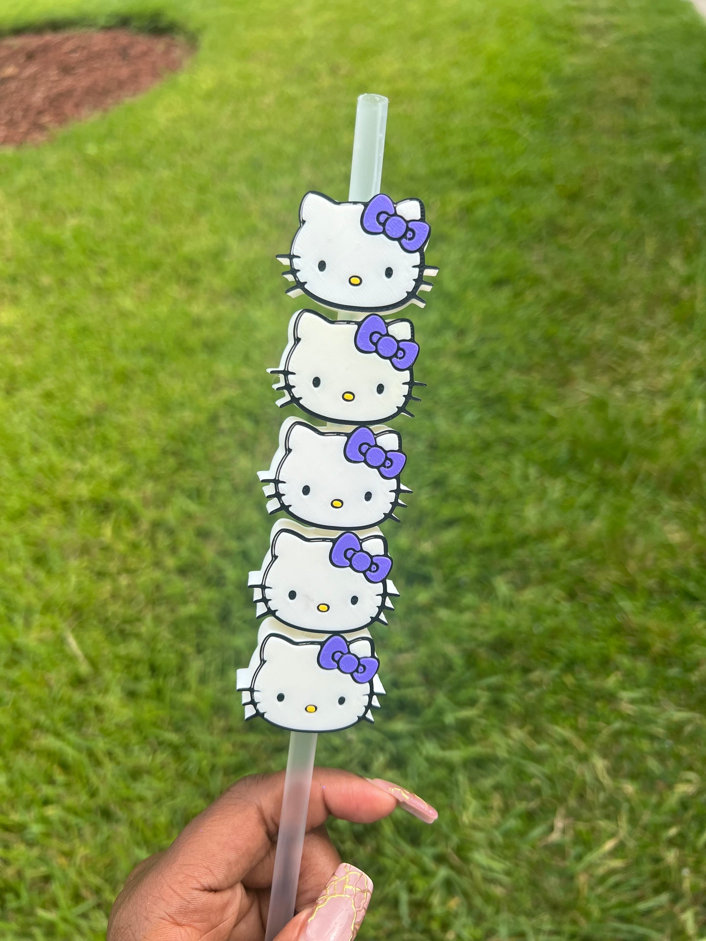 3D Kitty Straw Buddy