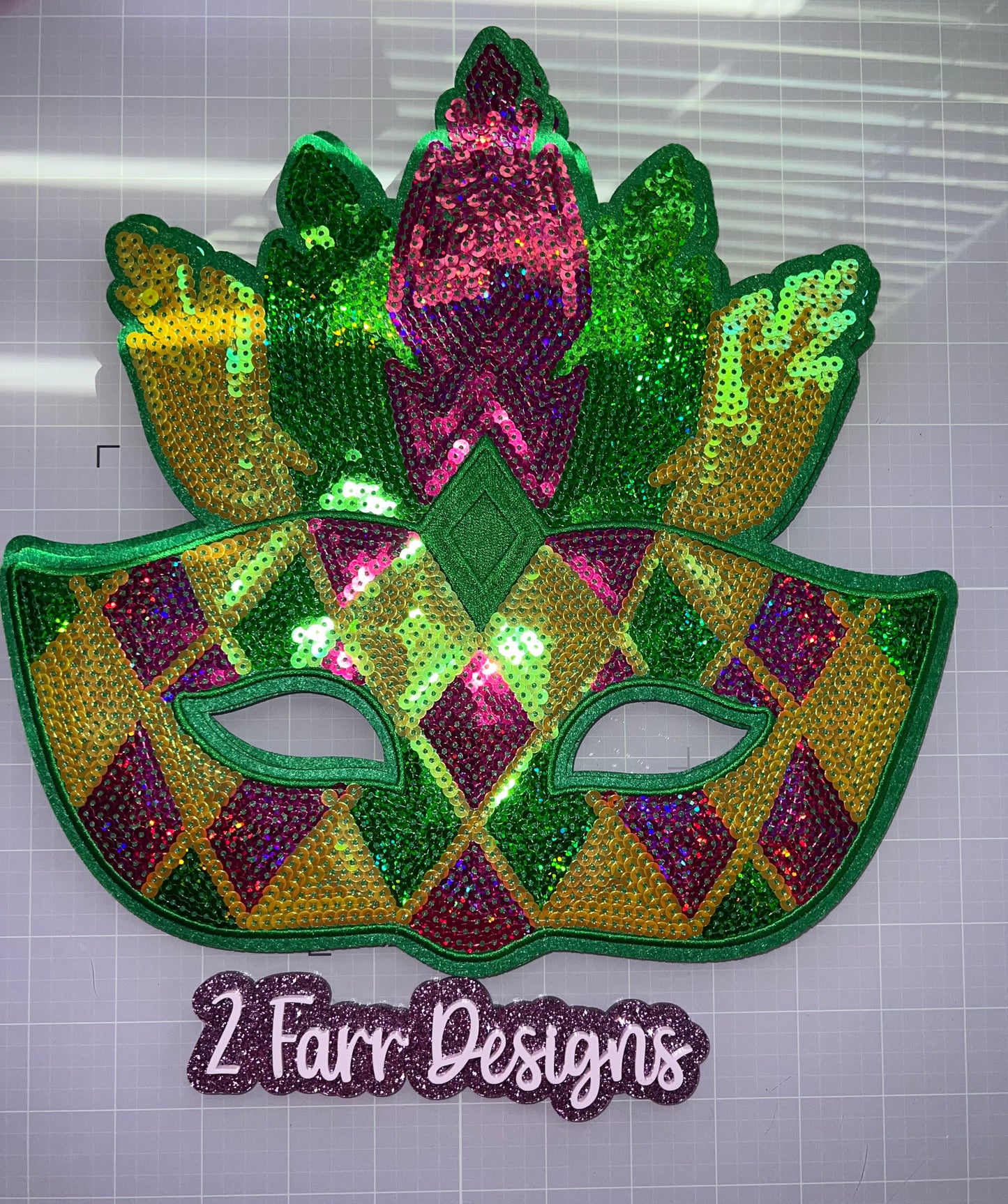 Mardi Gras Diamond Mask Patch