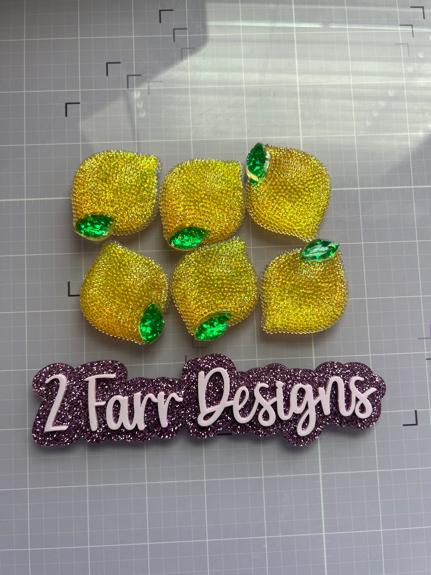 Lemon Resin Flatback Charms