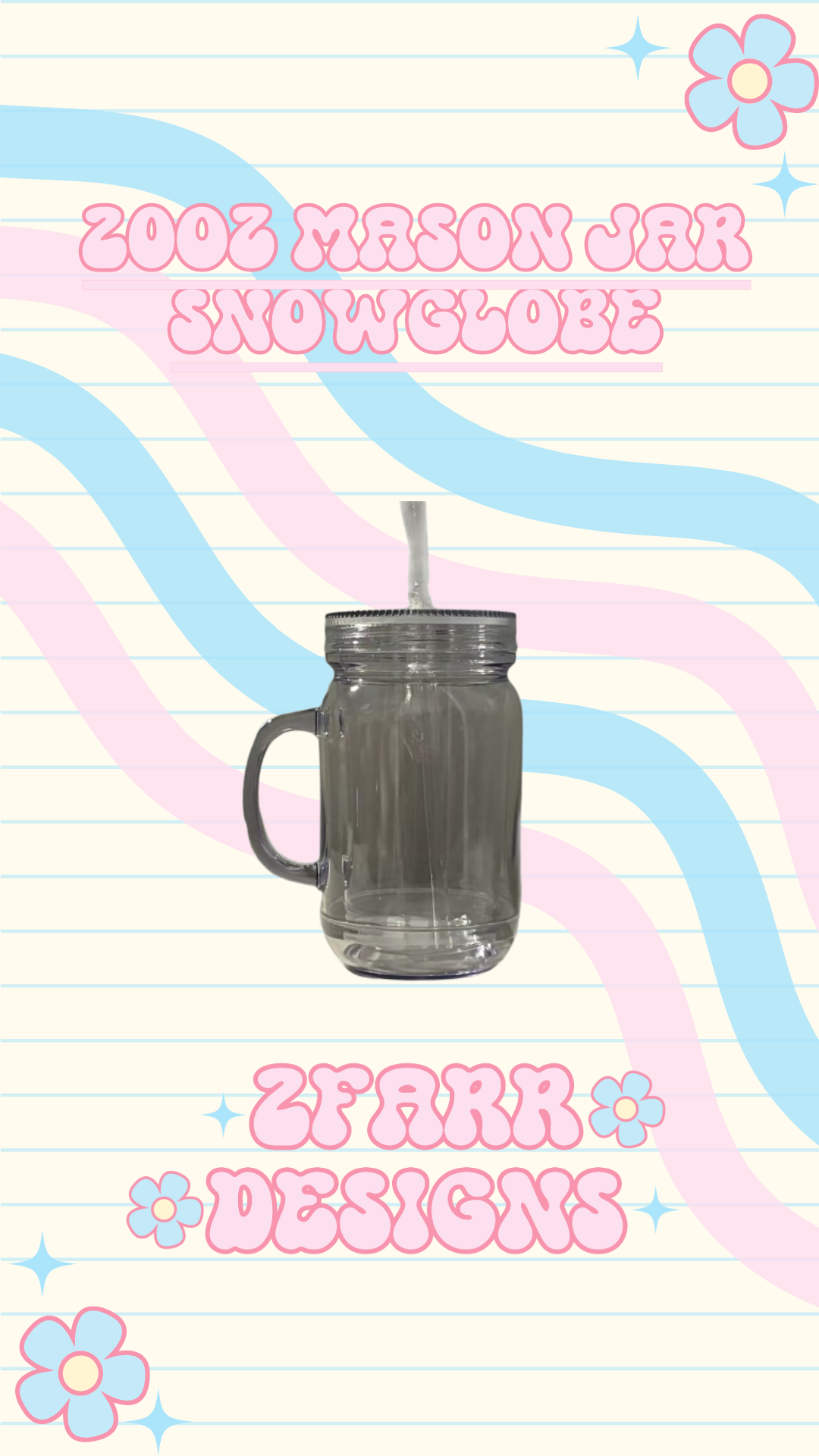 20oz Mason Jar Snowglobe