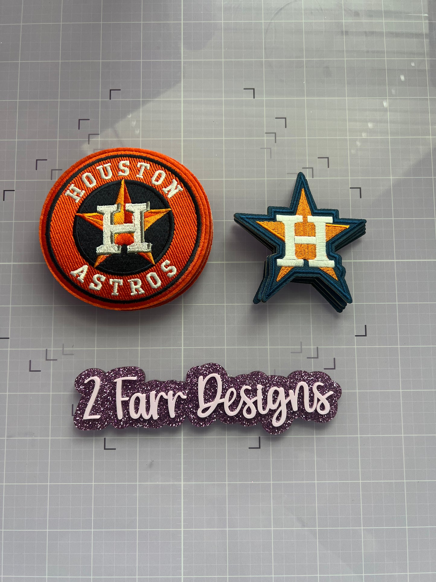Small Orange and Blue Baseball Patch