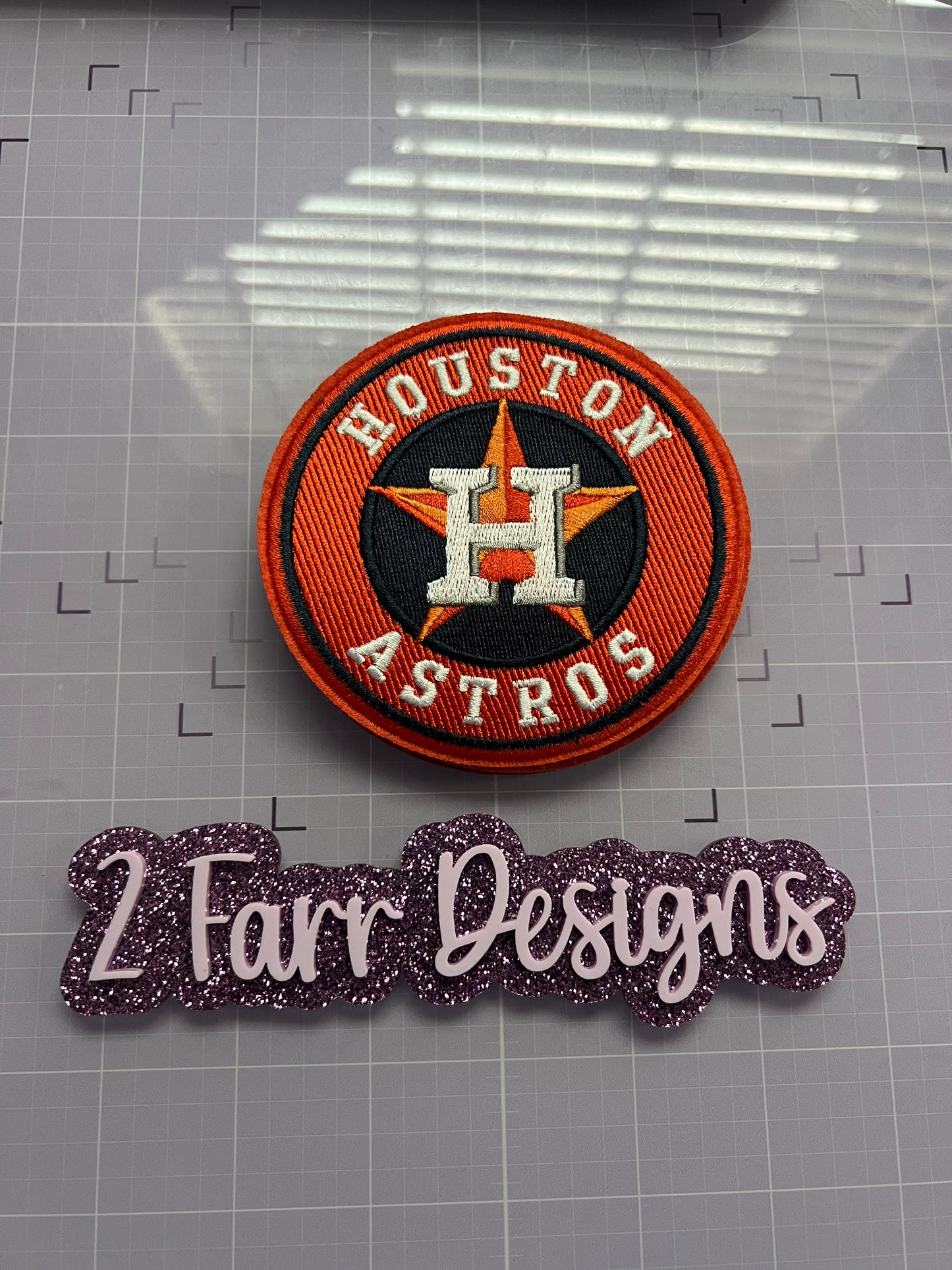 Small Orange and Blue Baseball Patch