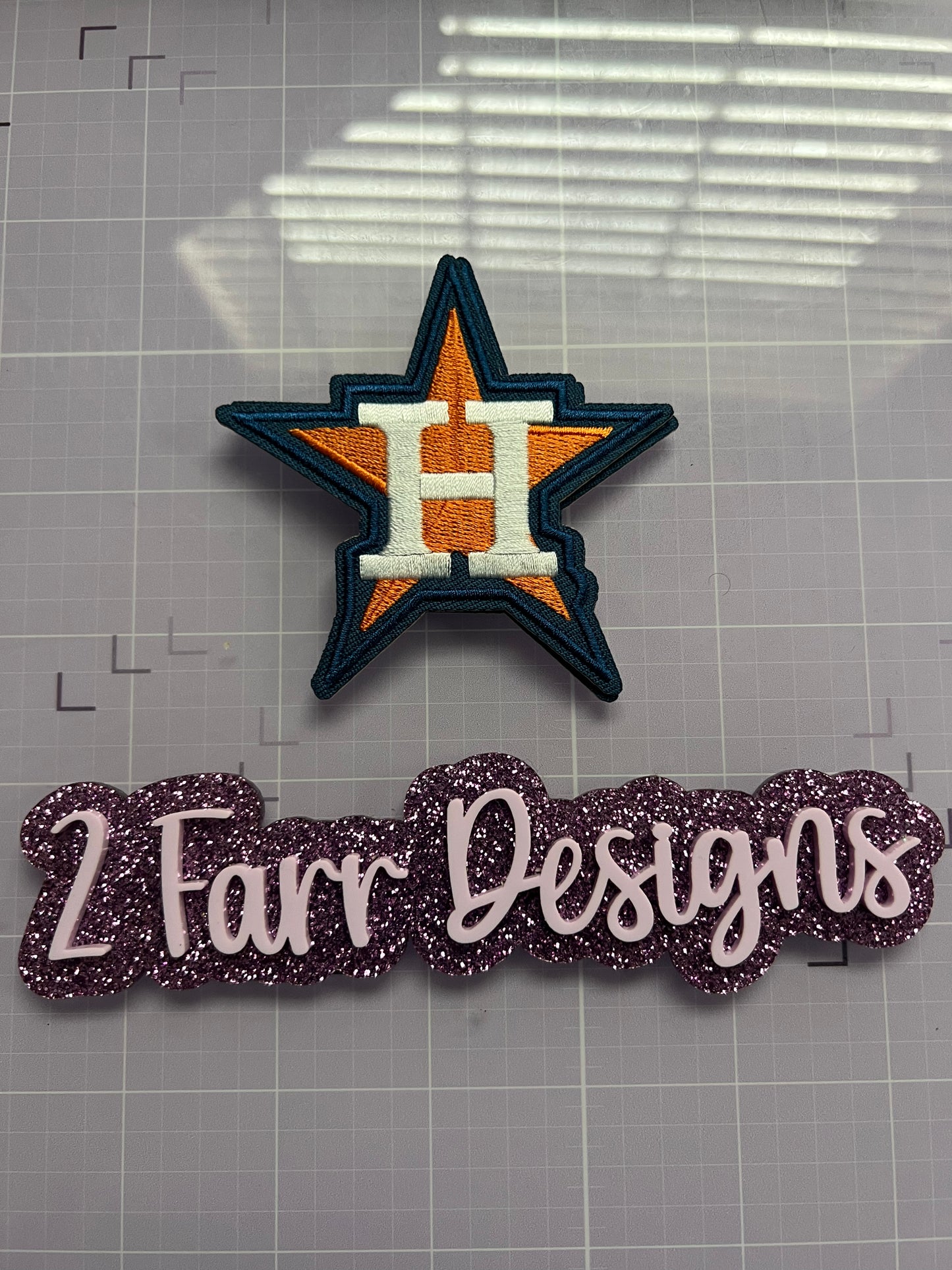 Small Orange and Blue Baseball Patch