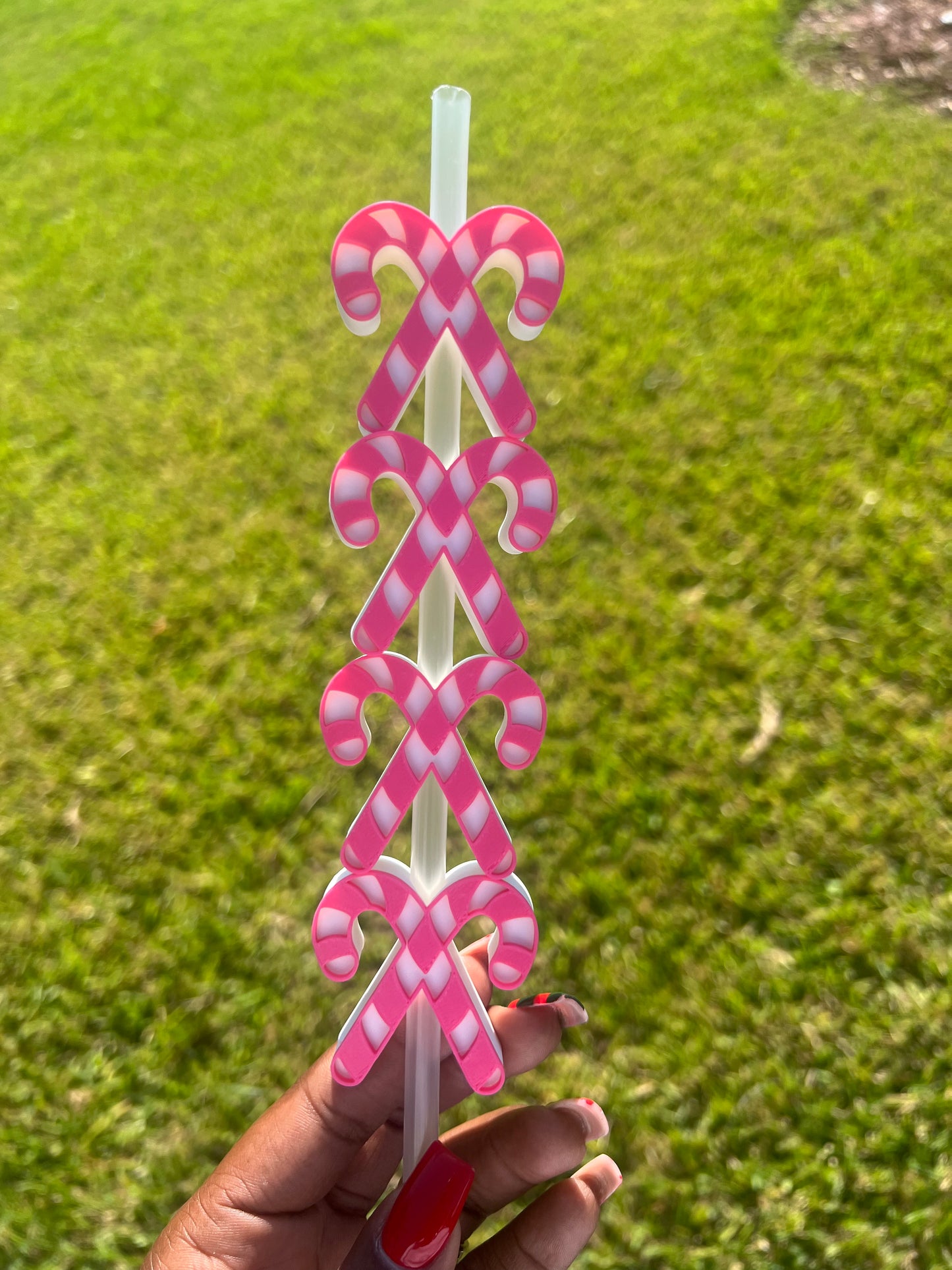Candy Cane Straw Buddy
