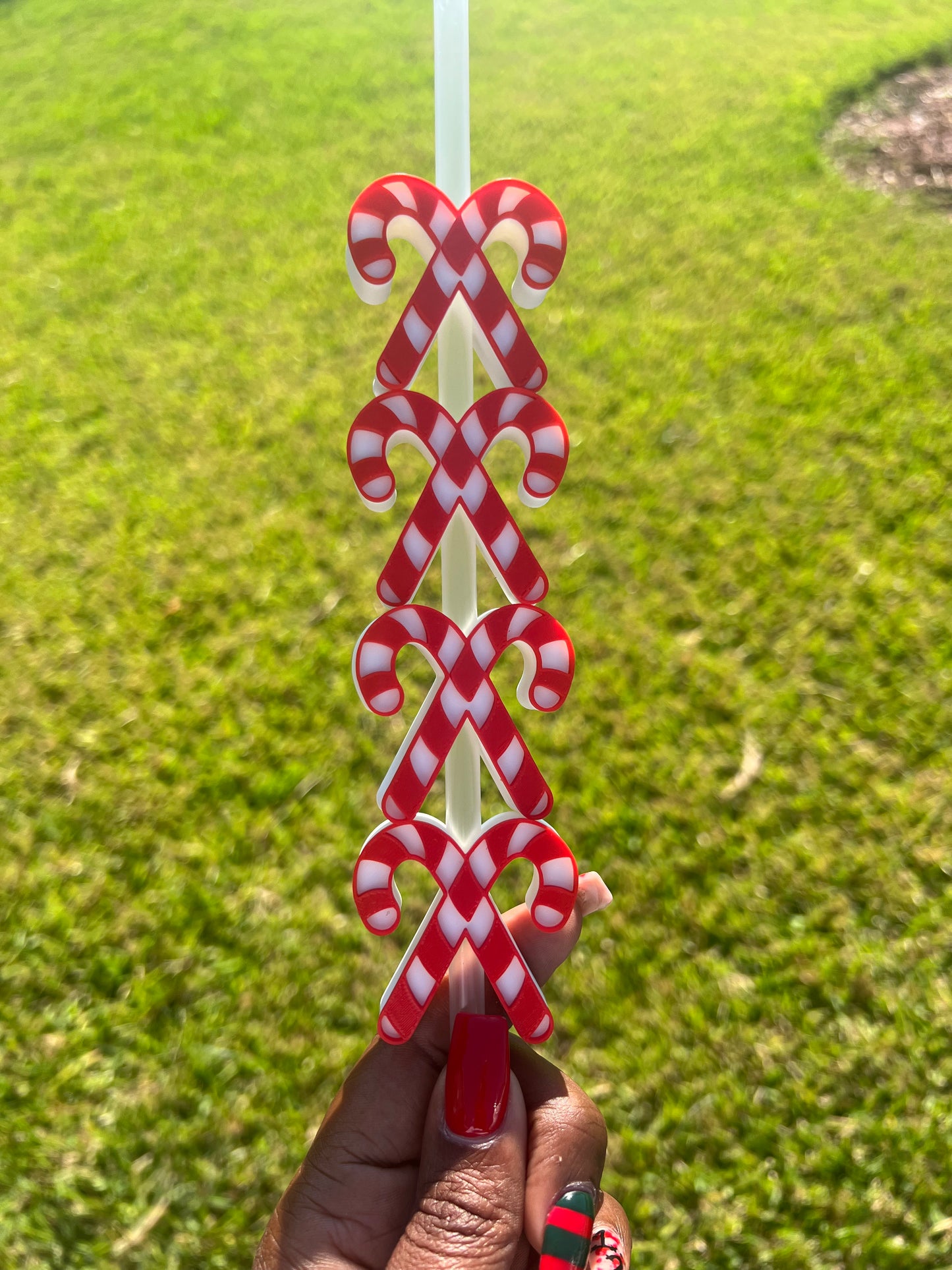 Candy Cane Straw Buddy