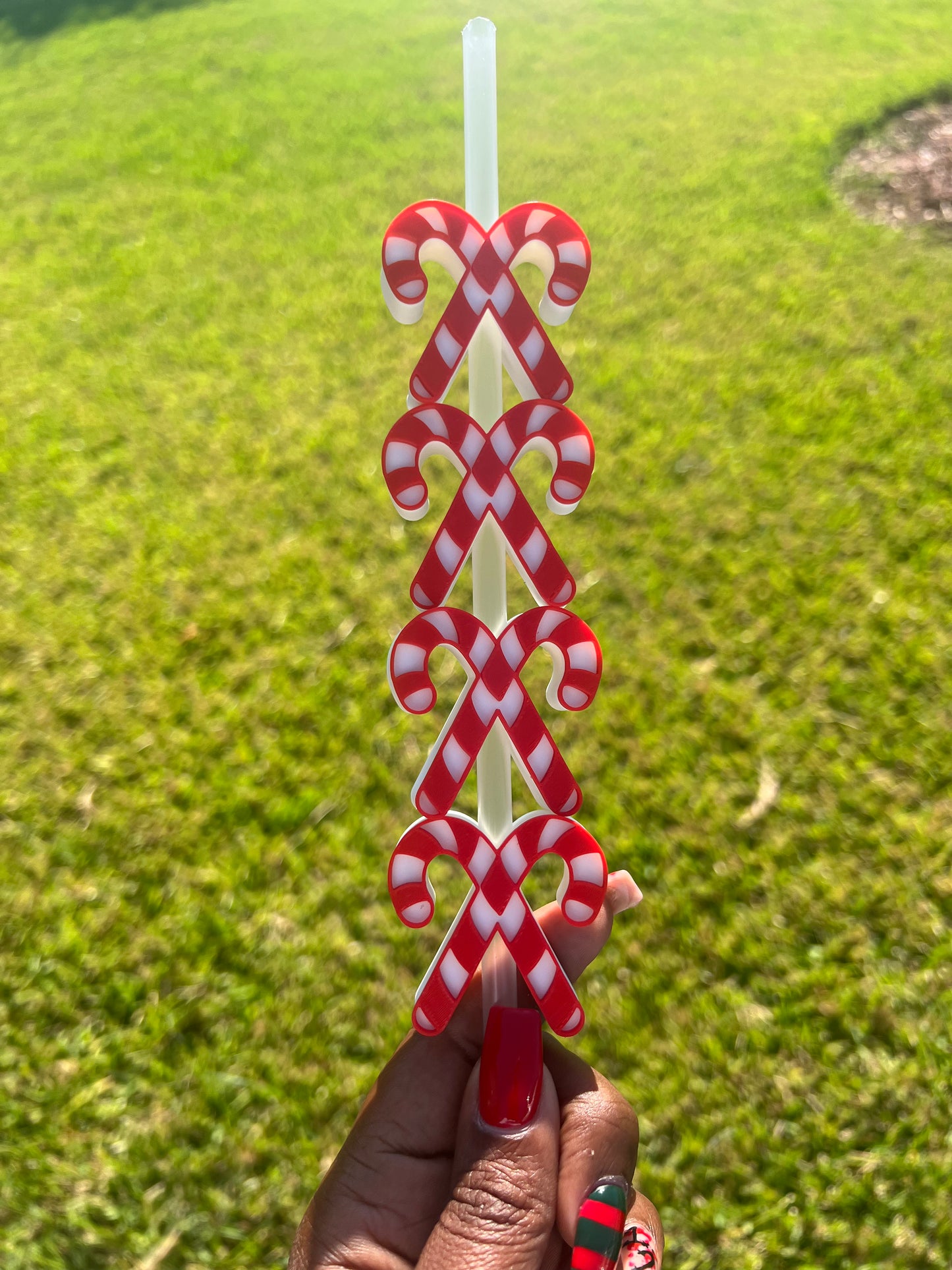 Candy Cane Straw Buddy