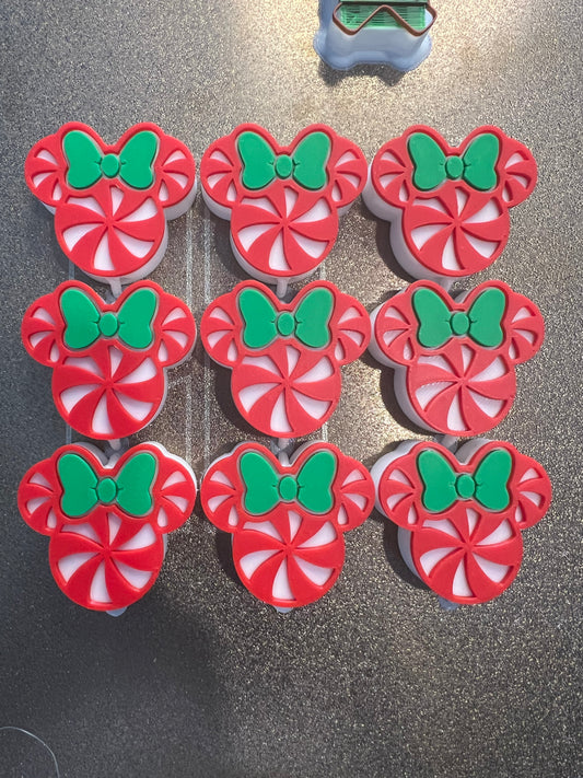 Xmas Mouse Heads Straw Buddy