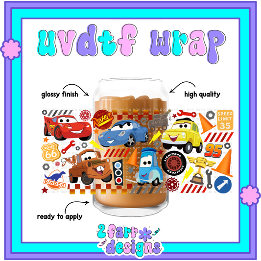 16 OZ Cars UVDTF Wrap