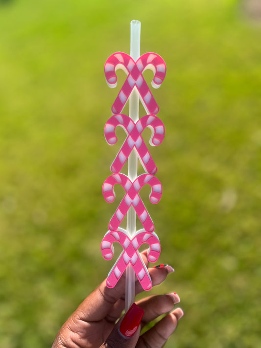 Candy Cane Straw Buddy