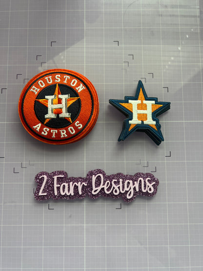 Small Orange and Blue Baseball Patch