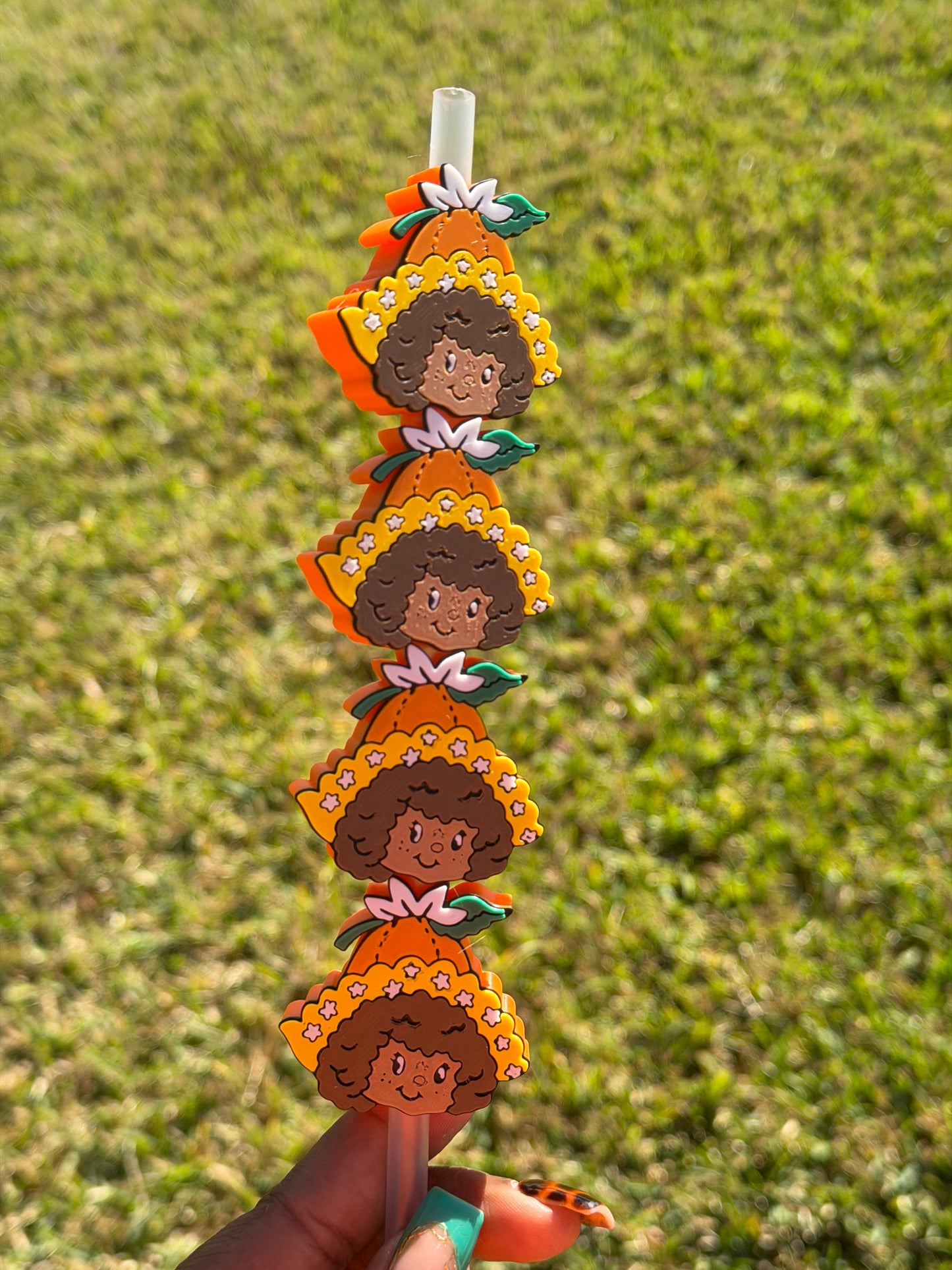 Orange Girl Straw Buddy