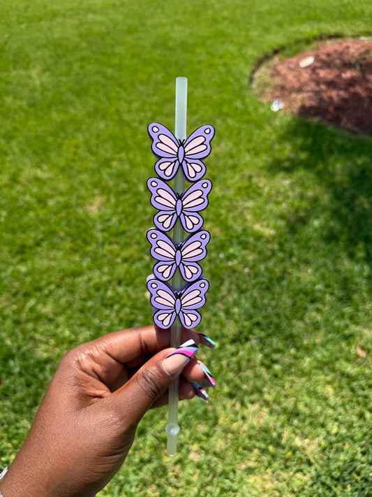 Girly butterflies Straw Buddy