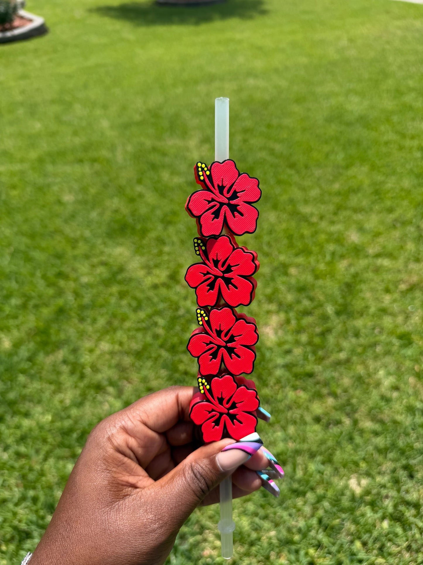 Hibiscus Flower Straw Buddy