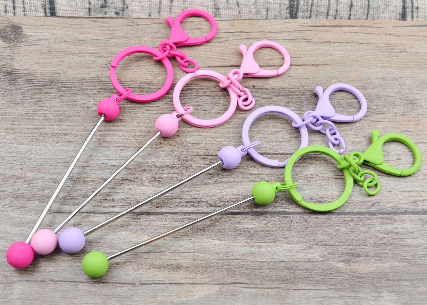 5PC Colored Beadable Keychain Bar